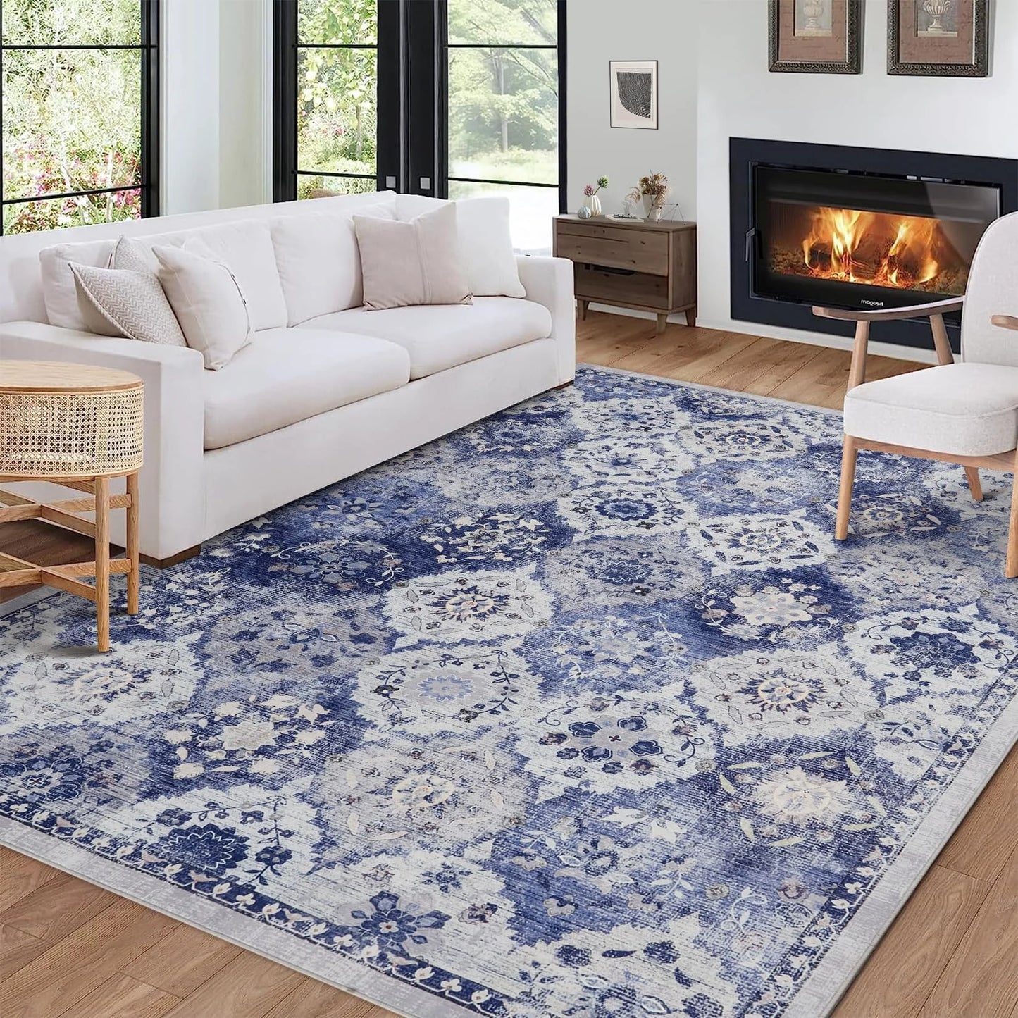 CELEB STUDIO Large Vintage Persian Rug - Machine Washable