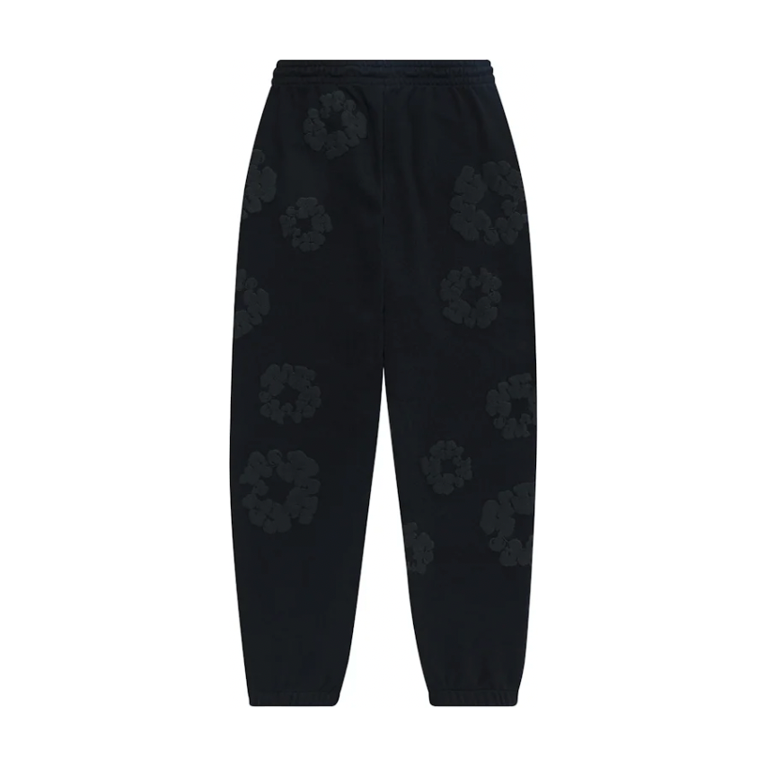 Denim Tears Cotton Wreath Sweatpants Black Monochrome