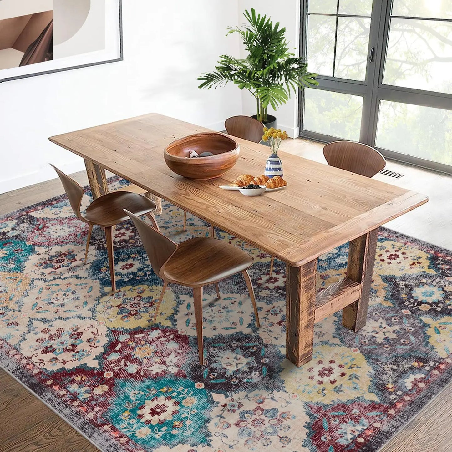 CELEB STUDIO Large Vintage Persian Rug - Machine Washable