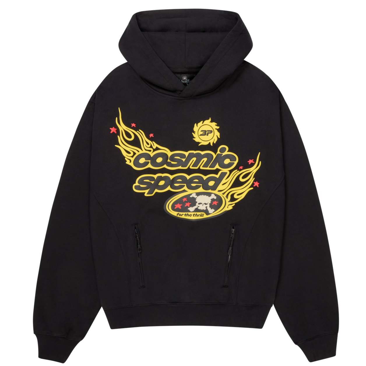 BROKEN PLANET 'COSMIC SPEED' MIDNIGHT BLACK / YELLOW HOODIE