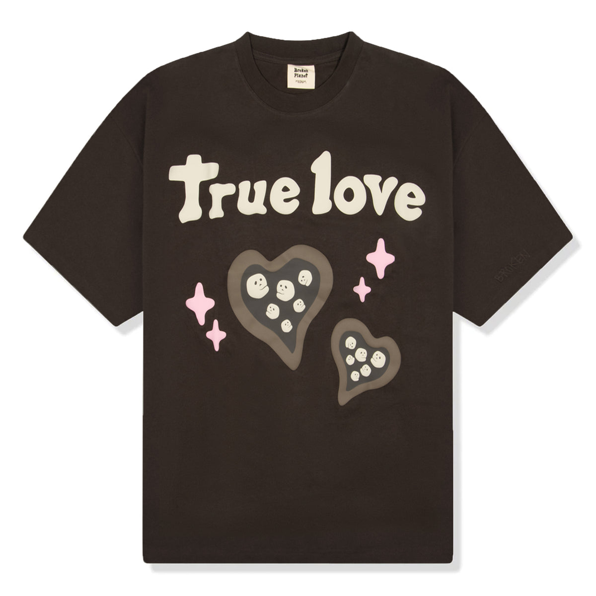 BROKEN PLANET 'TRUE LOVE' DARK BROWN T-SHIRT