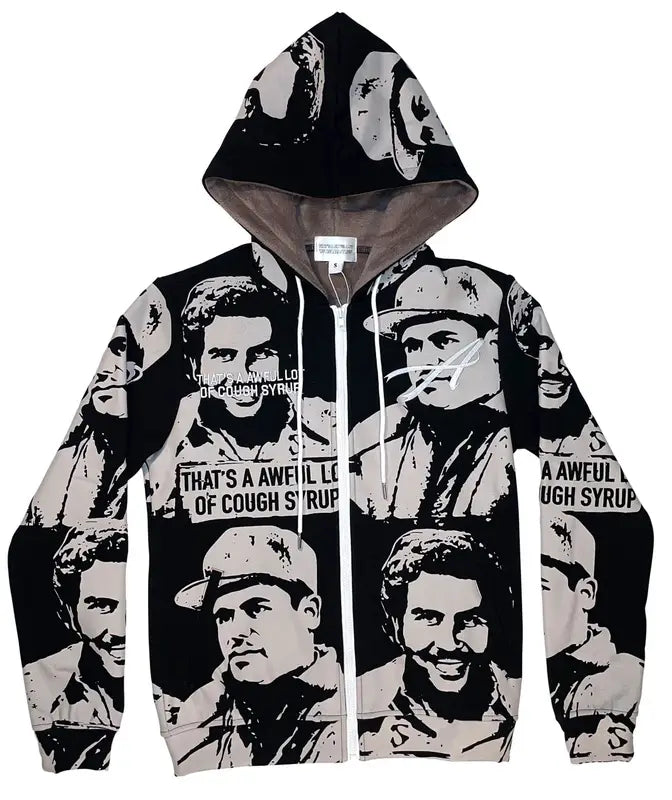 Asaali × Awful Lot of Cough Syrup Hand Screen Printed Cartel Hoodie