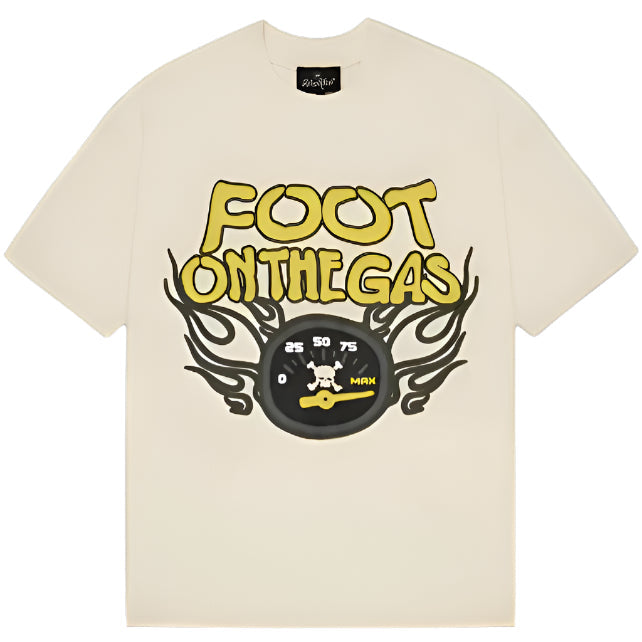 Broken Planet Foot On The Gas T-Shirt - Vanilla White