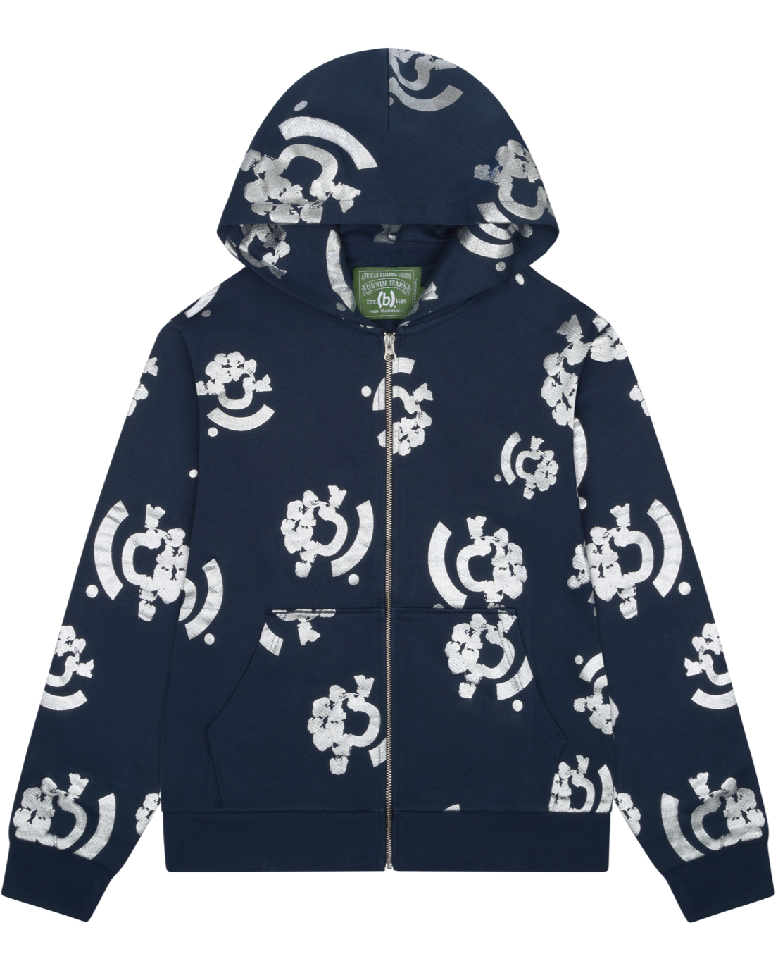 Denim Tears - Men's Bstroy Silver Print Hoodie - (Blue)