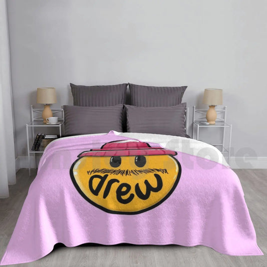 Drew House Mustache Blanket Pink
