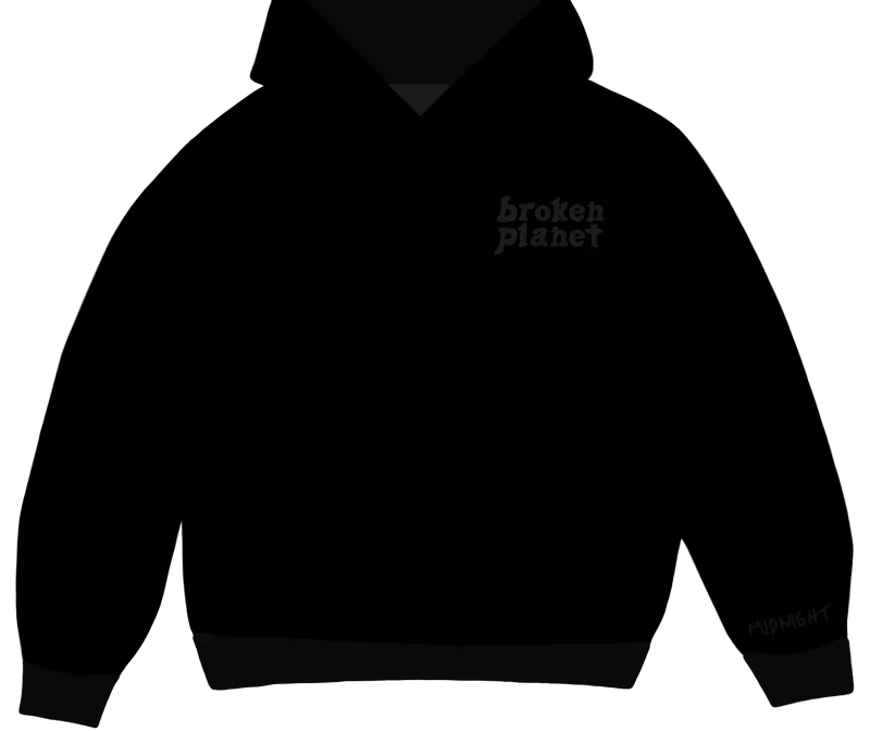 BROKEN PLANET BASICS HOODIE MIDNIGHT BLACK