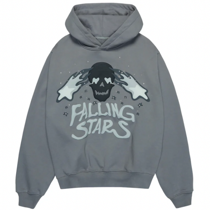 Broken Planet Falling Stars Hoodie Dark Gray