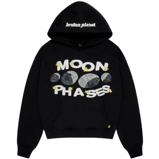 BROKEN PLANET 'MOON PHASES' MIDNIGHT BLACK HOODIE